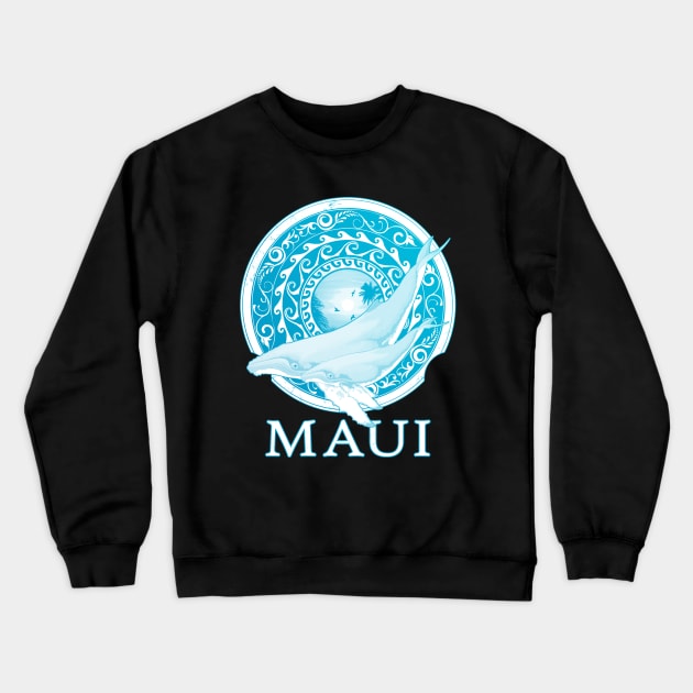 Humpback whales Shield of Maui Crewneck Sweatshirt by NicGrayTees